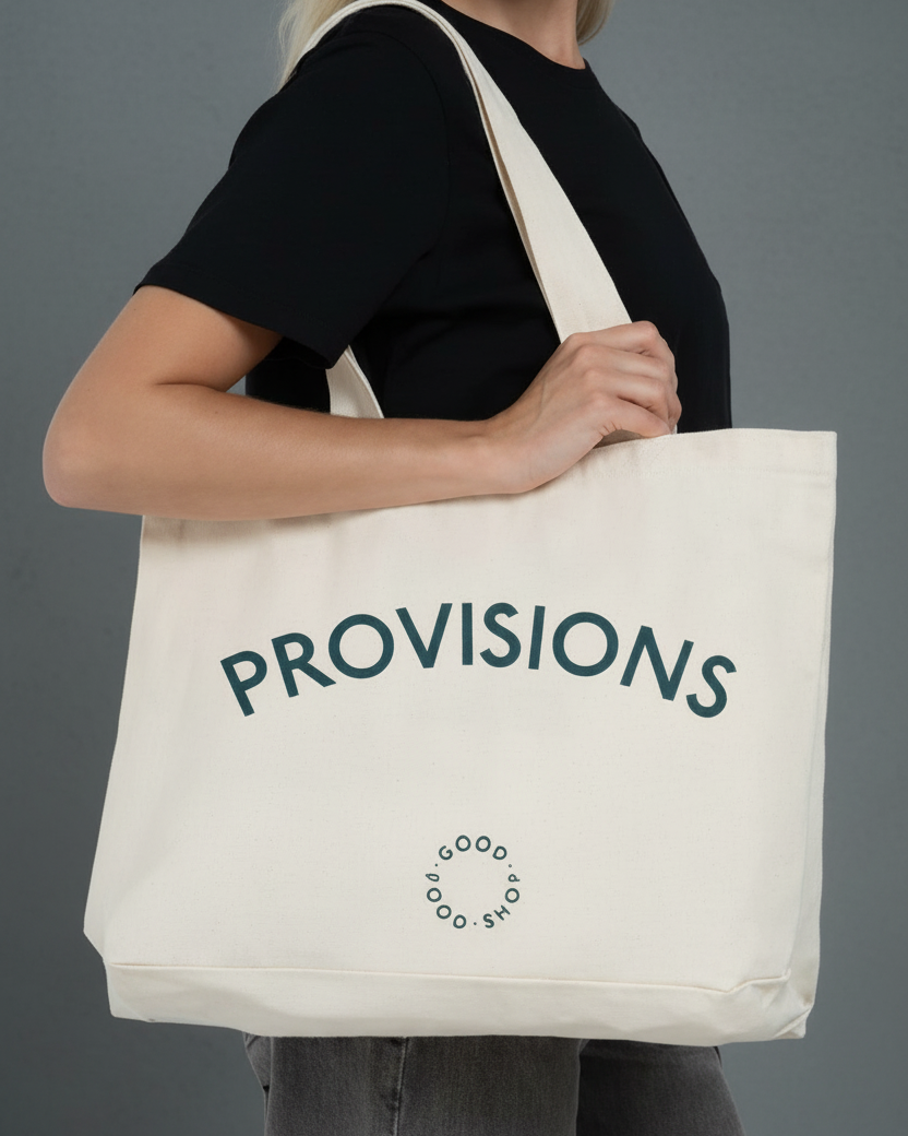 Tote bag with grey background